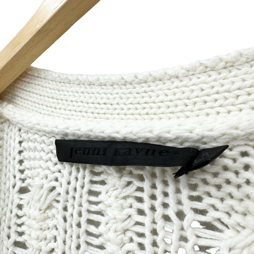 JENNI KAYNE Cardigan Sweater Cable Cocoon Ivory - Picture 8 of 9